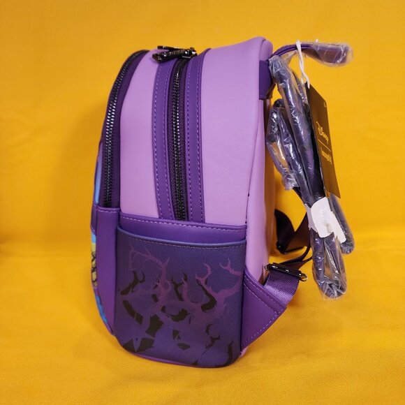 Loungefly Disney Villains Sleeping Beauty Maleficent Crow Layered Mini Backpack - Picture 8 of 11
